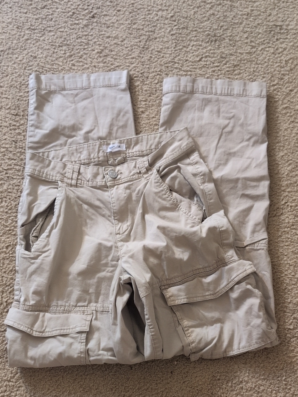 Garage Neutral-Tone Cargo Pants in Beige